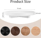 Round Decorative Tray Framhouse Bathroom Decor Wood Riser Kitchen Countertop Organizer for Perfume, Candle, Plant, 9 inch White