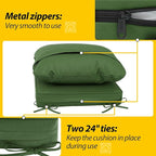 AAAAAcessories Outdoor Deep Seat Cushions, Waterproof, Fade-Resistant Patio Furniture Replacement Cushions, 24" x 24" x 5", Dark Moss Green