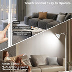 LED Floor Lamp, 18W Floor Lamp with Remote & Touch Control, 2700K-6500K Adjustable Eye Caring Standing Light for Living Room, Bedroom, Office