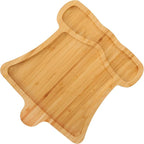 WILLKOMMEN Christmas Serving Tray, Bamboo Bell Shaped Serving Platter, Charcuterie Board Serving Dishes 10" x 9" for Party Cookie Fruit Tray Cheese Board Plate