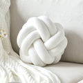 Knot Pillow Ball, Soft Decorative Throw Pillows Cushion, 11 Inch Round Plush Knotted Pillows White Pillow, Modern Home Throw Knot Decorative Cushion for Bedroom, Sofa, Couch