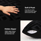 Pallene Black Throw Pillow Covers 18x18 Set of 2, Soft Plush Faux Fur Decorative Couch Pillow Covers for Sofa Bed Living Room Pillow Cases with 3D Diamond Pattern