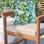 Water Resistant Outdoor Throw Pillows for Patio Furniture,18x18 Inch Decorative Pillows Set of 2 with Insert,Hidden Zipper Headrests for Sofa Couch Chair(Palm Leaf)
