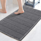 H.VERSAILTEX Upgraded Waffle Bath Mat Super Absorbent Non Slip Bath Rugs for Beside Tub, 17" x 24", Grey