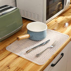Silicone Dish Drying Mat for Multiple Usage,Easy clean,Eco-friendly,Heat-resistant Silicone Mat for Kitchen Counter or Sink,Refrigerator or drawer liner Translucent L 16 inches x 12 inches