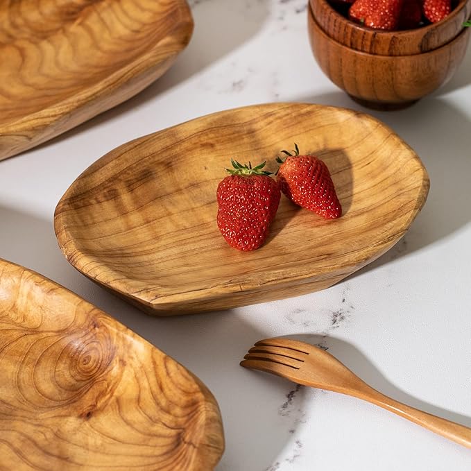 Root Wood Dish, Party Platter and Tray for Sandwich Bread Serving, appetizer display, Vintage ring dish, Hand Carved Artworks (7 inch - 9 inch)