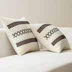 MIULEE Set of 2 Dark Brown Boho Decorative Pillow Covers 18x18 Inch Farmhouse Rustic Couch Throw Pillows Modern Spring Cotton Cushion Covers Retro Cute Macrame Woven Home Decor for Bed Sofa Chair