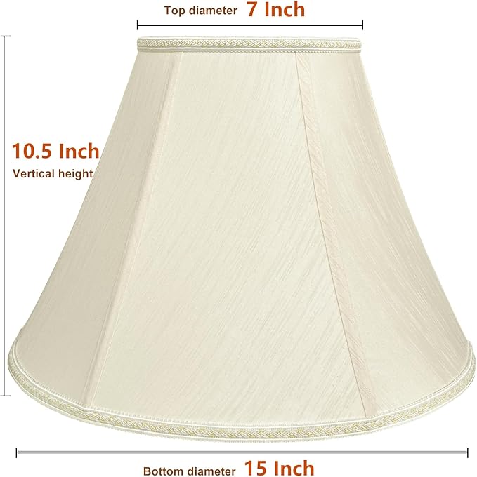 Tootoo Star Brown Large Drum Lamp Shade for Chandeliers Floor Light and Table Lamp,12x16x11" Spider,Fabric Natural Linen Hand Crafted (Beige)