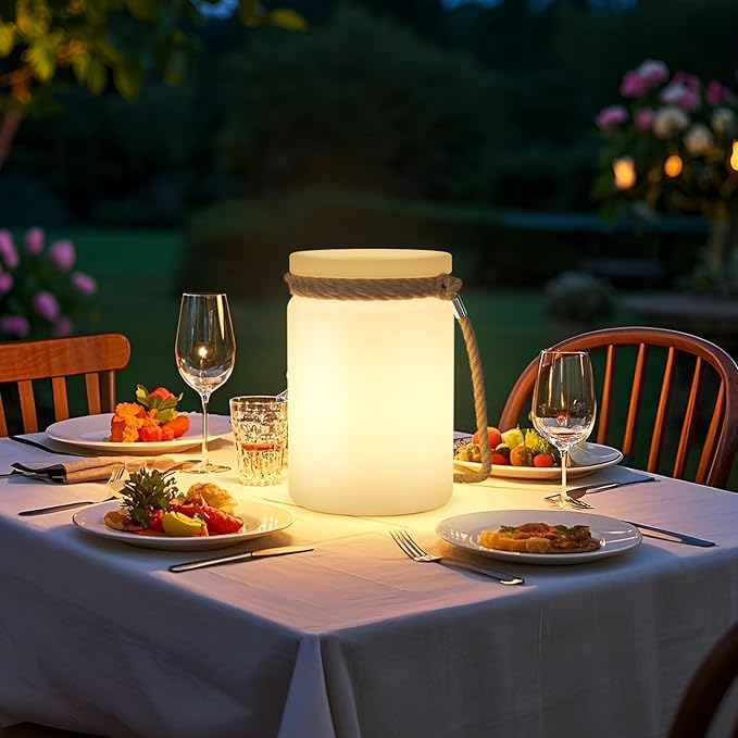 uuffoo LED Lamp Lantern Table Lamp Cordless Shower Lamp IP44 RGB and Warm White Dimmable for Indoor Outdoor Patio Camping Restaurant Home