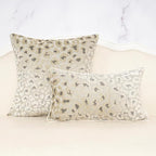 Alerfa Beige Floral Throw Pillow Cover 18 x 18 Inch Cut Velvet Sqaure Luxury Decorative Pillow Cover for Couch Living Room Bedroom