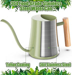 Watering Can Indoor Plants 35oz Sage Green Water Can Indoor Metal Small Water Can Pot with Long Spout for House Bonsai Plants Garden Flower Decorative