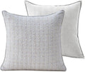 Luxury Tweed & Chenille Throw Pillow Covers – Set of 2 (18" x 18") with Soft and Luxurious Textures Decorative Throw Pillows for Couch, Bed, and Home Decor (White)