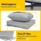 AAAAAcessories Outdoor Deep Seat Cushions, Waterproof, Fade-Resistant Patio Furniture Replacement Cushions, 24" x 24" x 5", Set of 2, Gray