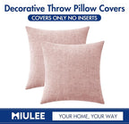 MIULEE Pack of 2 Couch Valentines Throw Pillow Covers 16x16 Inch Soft Spring Pink Chenille Pillow Covers for Sofa Living Room Solid Dyed Pillow Cases