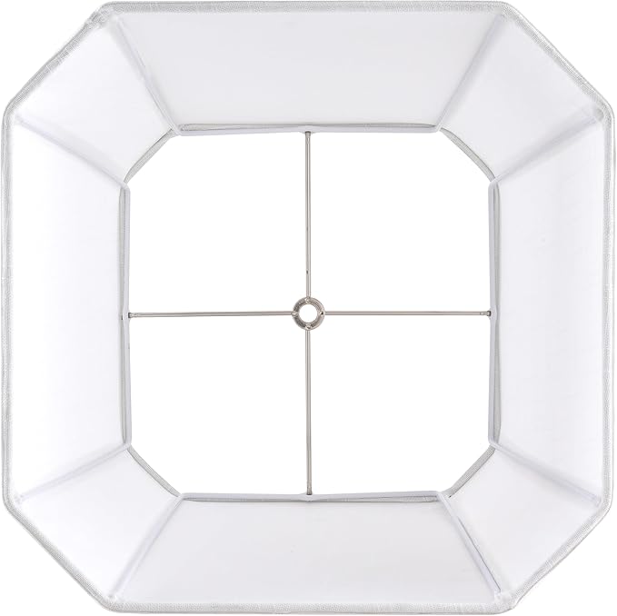 GO&SO 1 Pack White Linen Lamp Shade Square Cut Corners, 10"Top × 13" Bottom × 10.5" High(Spider),Lamp Shades for Table & Floor Lamps Medium for Bedroom Decor, Handcrafted, Easy Assembly