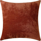 Jeneoo Terracotta Decorative Throw Pillow Covers Soft Chenille Comfy Solid Rust Couch Cushion Case Decor (Set of 1, 24 x 24 Inches)
