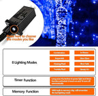 75.8 FT 200 LED Blue Christmas String Lights Outdoor & Indoor, Timer & Memory Function & 8 Modes, Extendable Ultra Bright Green Wire Mini Twinkle Lights for Xmas Tree Patio Holiday Party Garden Decor