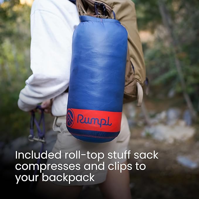 Rumpl Original Puffy Blanket - Warm, Water-Resistant Camping Blanket with 100% Recycled Synthetic Insulation, 52"x75", Original Puffy V2, Seafoam