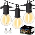 Outdoor String Lights 50ft,Led Patio Globe Lights with 27pcs Plastic Bulbs,Waterproof,Shatterproof,G40 Outdoor String Lights,34 Connectable Hanging for Backyard, Bistro, Porch, Deck, Balcony,Tent