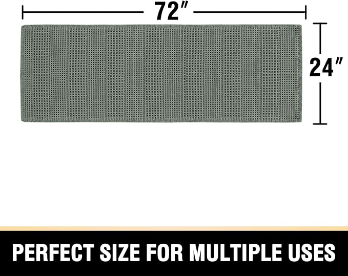 H.VERSAILTEX Upgraded Waffle Runner Rug Super Absorbent Bathroom Mats Non Slip Bath Rugs for Bathroom Floor Machine Washable Dry Fast Bathroom Rugs for Beside Tub, 24" x 72", Lichen