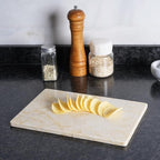 Natural Marble Cutting Boards for Kitchen - 12" x 8" Multi-Purpose Pastry Marble Tray Cheese Board Marble Slab for Counter, Bathroom Perfume Tray Jewelry Candle Plate (Yellow)