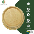 Charity Leaf Disposable Palm Leaf 13" Deep Round Trays (100 pieces) Bamboo Like Serving Platters, Disposable Boards, Eco-Friendly Dinnerware For Weddings, Catering, Events