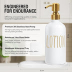 MOMEEMO Bathroom Soap Dispenser Set, Contains Lotion and Hand Soap Dispenser, Suitable for Bathroom Decor. (White)