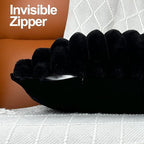 20" x 12" Black Throw Pillow Covers Pack of 2, Soft Fluffy Faux Fur Decorative Pillows for Couch, Bed Cover with Velvet Back for Living Room, Home Décor for Sofa (50cm x 30cm, No Inserts Included)