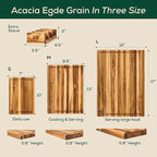 Non-Toxic Set 3 Acacia Cutting Board, Pre-Oiled Premium Wood Cutting Board with Juice Groove and Handles, Suitable for Chopping Meat, Vegetables, Included Gift Box, with Non Slip Feet