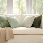 MIULEE Christmas Decorative Throw Pillow Covers Set of 4 Summer Light Green Gradient Natural Earthy Modern Classic Soft Corduroy Cushion Covers for Sofa Couch Bed Living Room Home Decor 18x18 Inch
