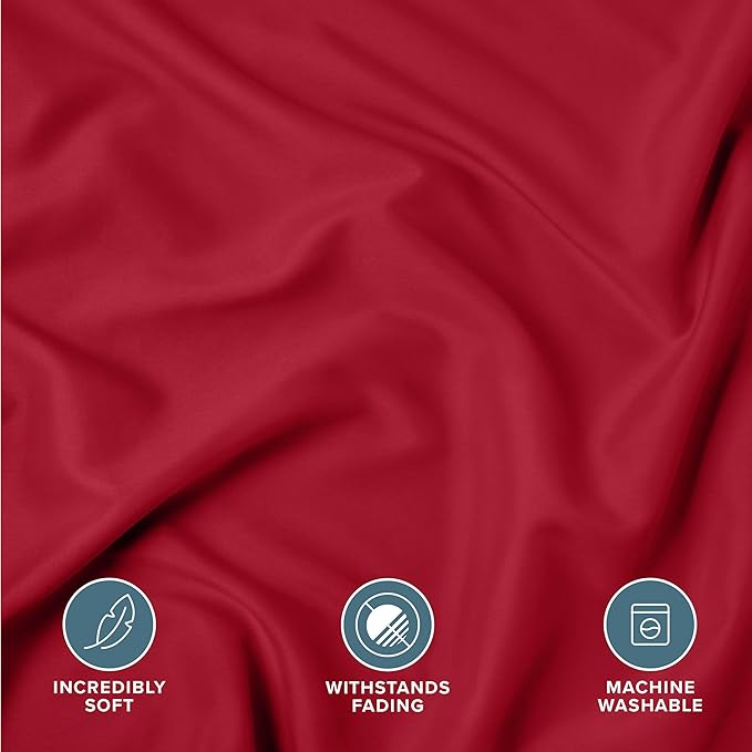 Bare Home Standard Pillow Sham Covers - Set of 2 - Premium 1800 Ultra-Soft Microfiber - Double Brushed - Bed Pillow Shams - Pillows Not Included (Set of 2, Red)