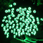 EEW 2 Pack 200 LED Solar Christmas Lights Outdoor Waterproof, Solar String Lights for Outside, Green Wire Solar Tree Light with 8 Lighting Modes for Xmas Wedding Party Garden Yard Decorations (Green)