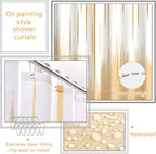 32PCS Bathroom Sets with Shower Curtain and Rugs-Beige Bathroom Accessories,Non Slip Bathroom Rugs Set with Toilet Lid Cover, Waterproof Shower Curtain, 3PC Soap Dispenser with Trash Can
