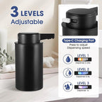 2 Pack Automatic Liquid Soap Dispenser, 13.5oz Touchless Electric Hand Soap Dispenser, Rechargeable Liquid Pump for Bathroom or Kitchen Sink, Waterproof Design (Black)