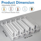 Dwella Drink Organizer for Fridge with Pusher Glide, 5 Rows Spring Loaded Fridge Drink Dispenser, Self Pushing Soda Can Organizer for Refrigerator, Bottle Beverage Organizer for Fridge Drink Holder