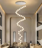36 Light 216'' Long Large Crystal Chandeliers LED Chandeliers for High Ceiling Handing Light Fixture for Entrance Hallway Foyer Staircase Lobby Silver