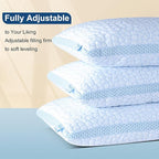 QUTOOL Enhanced Cooling Pillows for Sleeping, Shredded Memory Foam Pillows 2 Pack, Bed Pillows King Size Set of 2, Support Yet Soft Pillow for Side, Back Sleepers