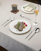 Lemeya 40-Piece Silverware Set for 8,Modern 18/10 Stainless Steel Flatware Set,Luxury Cutlery Set,Unique Utensils Set for Restaurant,Spoons and Forks Set,Mirror Polished,Dishwasher Safe