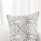 HWY 50 Grey Gray Decorative Lumbar Pillow Cover Rectangle 12x20 Inch (1 Piece), Embroidered Cotton Farmhouse Cushion Cover Pillow Case for Sofa Couch Living Room Bed, Minimalist Floral