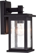 MICSIU Dusk to Dawn Sensor Outdoor Lighting Fixture, Textured Black Exterior Wall Sconce with Clear Seedy Glass, 12.25 Inch Outside Wall Lights for House,Garage, Patio, Doorway, Pathway, Balcony