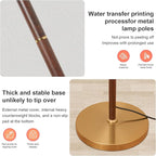 Pleated Lampshade Floor Lamp for Living Room Corners Bedrooms Bedside Offices Farmhouse, Golden Base, Bright 12W Tri Color Dimming Reading Light, Modern Cute Unique Retro Standing lamp