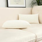 Jeneoo Ivory Decorative Lumbar Thick Throw Pillow Covers Fine Textured Boucle Couch Cushion Cases for Sofa Decor, Set of 2, 12 x 20 Inch
