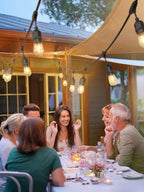 addlon 48 FT Outdoor String Lights Commercial Grade Weatherproof Strand, 18 Edison Vintage Bulbs, 15 Hanging Sockets (3 Spare Bulbs), ETL Listed Heavy-Duty Decorative Christmas Lights for Patio Garden