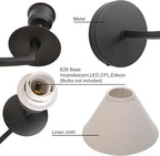 PERMO Vintage Antique Wall Sconce Black Linen Sconce wiht 11" Tapered Shade Hardwired Sconces Indoor Wall Lights for Living Room Bathroom Bedroom Hallway Entertry