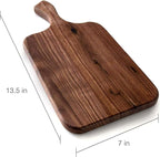 Brazos Home Medium Organic Wood Cutting Board Used for Serving, Chopping Fruit, Vegetables or Meat and as a Charcuterie Platter, Seasoned, Dark Walnut, 13.5 x 7 x .75