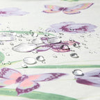 Fabric Shower Curtain, Butterfly Garden Flower Plant Shower Curtains for Bathroom, Purple and Cream Floral Bathroom Curtains, 72" W x 72" H