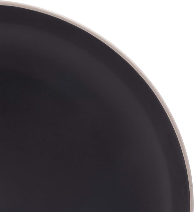Gibson Home Rockaway Round Stoneware Dinnerware Sets, Service for 4 (12pcs), Black