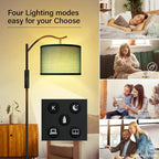BoostArea Floor Lamp for Living Room,Arc Floor Lamp Remote Control,Stepless Dimmable Brightness & Colors Temperature 2700k-6500k,Foot Switch,Modern Standing Lamp for Bedroom Study Room Office,Green