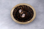 Beatriz Ball GLASS Tortoise and Gold Round Platter