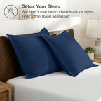 Bare Home Euro Pillow Sham Covers - Set of 2 - Premium 1800 Ultra-Soft Microfiber - Double Brushed - Bed Pillow Shams - Pillows Not Included (Set of 2, Dark Blue)